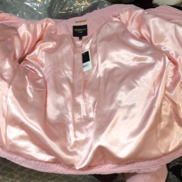 NWT JUICY COUTURE Pink Velvet Puffer Coat Jacket - Picture 7 of 8